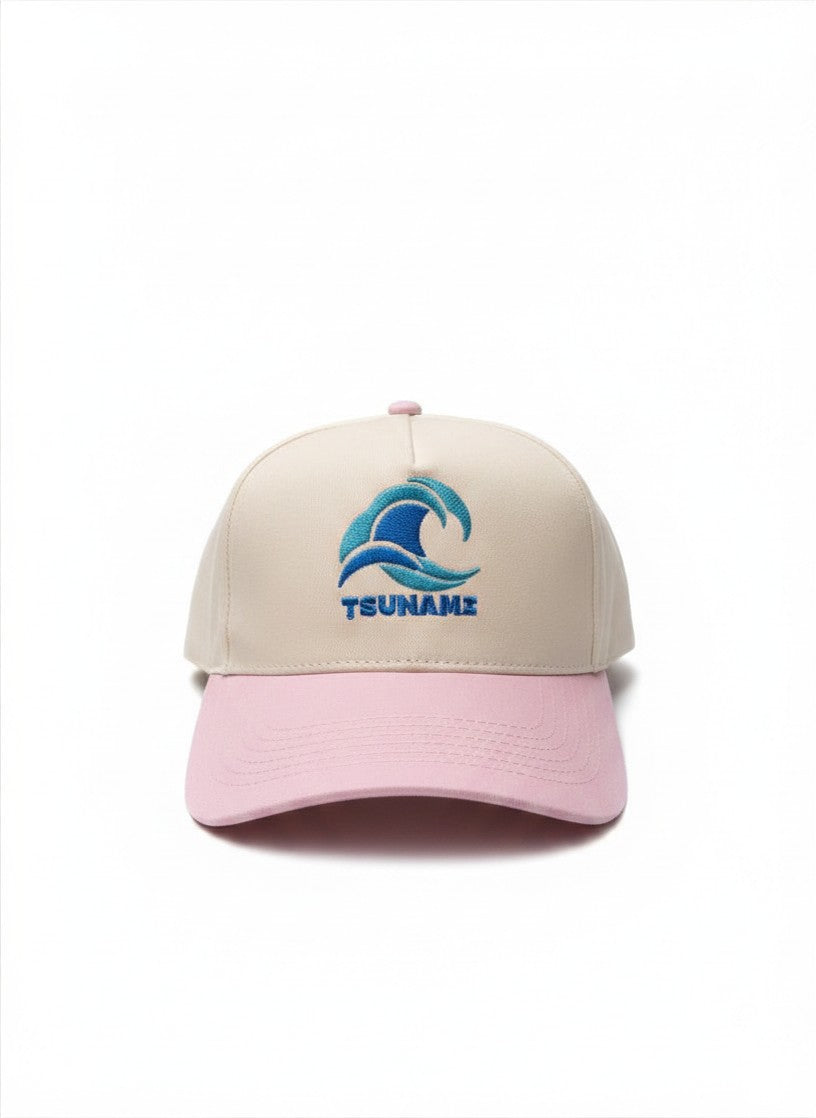Surf Two Tone Snapback in Light Sand / Pink Brim